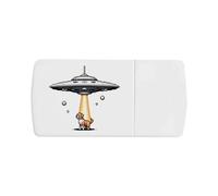 Azeeda 'UFO Beaming up a Dog' Pill Box with Tablet Splitter (PI00040872)
