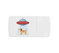 Azeeda 'UFO Beaming up a Dog' Pill Box with Tablet Splitter (PI00040873)