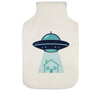 Azeeda 'UFO Beaming up a House' Hot Water Bottle Cover (HW00047385)