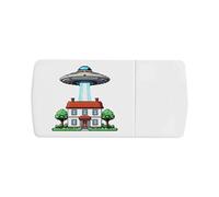 Azeeda 'UFO & House' Pill Box with Tablet Splitter (PI00040871)