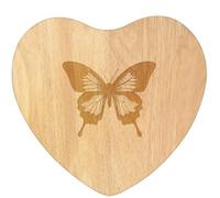 Azeeda 'Ulysses Butterfly' Heart Chopping Board (WB00104374) | Wooden Cutting / Serving Board for Kitchens, Cheese and Gifts