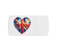 Azeeda 'Union Jack Balloon Heart' Pill Box with Tablet Splitter (PI00035872)