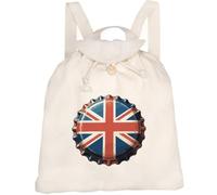 Azeeda 'Union Jack Bottle Cap' Canvas Rucksack/Backpack (RK00049638)