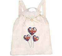 Azeeda 'Union Jack Heart Balloons' Canvas Rucksack/Backpack (RK00046185)