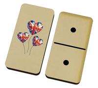 Azeeda 'Union Jack Heart Balloons' Domino Set & Box (DM00055880)