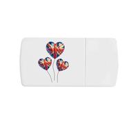 Azeeda 'Union Jack Heart Balloons' Pill Box with Tablet Splitter (PI00041862)