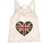 Azeeda 'Union Jack Heart' Canvas Rucksack/Backpack (RK00051210) | Drawstring Day Bag for School, Travel, Books and Outdoor Use