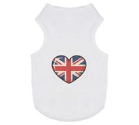 Azeeda 'Union Jack Heart' Pet Dog/Cat T-Shirt, L (PT00171311)