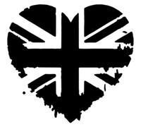 Azeeda 'Union Jack Heart' Reusable Stencil - Durable Decorative Template for Painting and Spraying on Walls, Tiles, Wood, Fabric & Craft Projects - M (A5) (WS00061576)