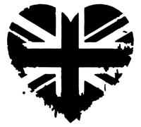 Azeeda 'Union Jack Heart' Reusable Stencil - Durable Decorative Template for Painting and Spraying on Walls, Tiles, Wood, Fabric & Craft Projects - XXL (A2) (WS00080192)