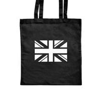Azeeda 'Union Jack Minimalist' Classic Black Tote Shopper Bag (ZB00023134)
