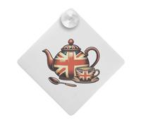 Azeeda 'Union Jack Teapot' Car Window Sign - 12cm (CG00027448)