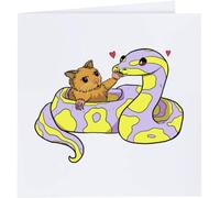 Azeeda 'Unlikely Friends Hamster & Banana Ball Python' Blank Greeting Card (GC00097273)