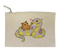 Azeeda 'Unlikely Friends Hamster & Banana Ball Python' Canvas Clutch Bag/Accessory Case (CL00054771)