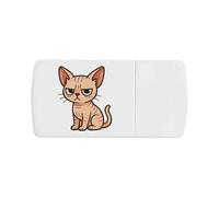 Azeeda 'Upset Feline Companion' Pill Box with Tablet Splitter (PI00037308)
