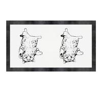 Azeeda 'Upside Tabby Cat' Pet Feeding Mat (PM00037430)