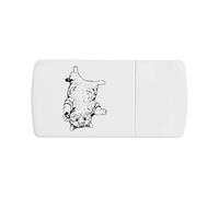 Azeeda 'Upside Tabby Cat' Pill Box with Tablet Splitter (PI00042546)