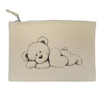Azeeda 'Valentine's Day Teddy Bear' Canvas Clutch Bag/Accessory Case (CL00051079)