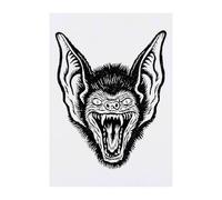 Azeeda 'Vampire Bat Portrait' Temporary Tattoo - Water Resistant, Skin-Safe, Non-Toxic Transfer (TO00102425)