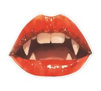 Azeeda 'Vampire Lips' White Premium Vinyl Decal Sticker - Waterproof, Durable & Easy to Apply - for Car Bumpers, Windows, Bins & More - Large (210mm) (DW00139958)