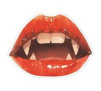 Azeeda 'Vampire Lips' White Premium Vinyl Decal Sticker - Waterproof, Durable & Easy to Apply - for Car Bumpers, Windows, Bins & More - XL (460mm) (DW00139959)