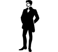 Azeeda 'Victorian Man' Reusable Stencil - Durable Decorative Template for Painting and Spraying on Walls, Tiles, Wood, Fabric & Craft Projects - XXL (A2) (WS00078370)