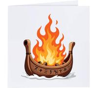 Azeeda 'Viking Funeral Pyre Ship' Blank Greeting Card (GC00090477)