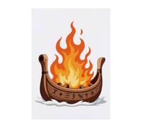 Azeeda 'Viking Funeral Pyre Ship' Temporary Tattoo - A6 (TO00099257)
