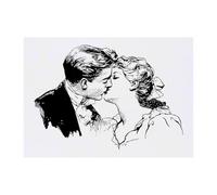 Azeeda 'Vintage Couple Kissing' Temporary Tattoo - A6 (TO00098315)