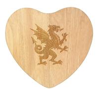 Azeeda 'Vintage Dragon' Wooden Heart Shaped Chopping/Cutting Board (WB00094052)