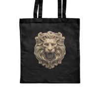 Azeeda 'Vintage Golden Lion Head' Classic Black Tote Shopper Bag (ZB00027226)