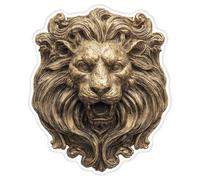 Azeeda 'Vintage Golden Lion Head' White Premium Vinyl Decal Sticker - Waterproof, Durable & Easy to Apply - for Car Bumpers, Windows, Bins & More - XL (460mm) (DW00148027)