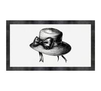 Azeeda 'Vintage Hat with Bow' Pet Feeding Mat (PM00028490)