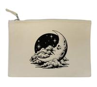 Azeeda 'Vintage Moon & Stars' Canvas Clutch Bag/Accessory Case (CL00055236)