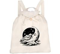Azeeda 'Vintage Moon & Stars' Canvas Rucksack/Backpack (RK00049993)