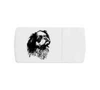 Azeeda 'Vintage Pekingese Dog Portrait' Pill Box with Tablet Splitter (PI00041752)