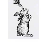 Azeeda 'Vintage Rabbit with Carrot' Temporary Tattoo - Water Resistant, Skin-Safe, Non-Toxic Transfer (TO00100223)