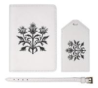 Azeeda 'Vintage Scottish Thistle ' Passport Cover & Luggage Tag Travel Set (PA00033586)