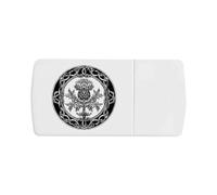 Azeeda 'Vintage Scottish Thistle with Circular Frame' Pill Box with Tablet Splitter (PI00039524)