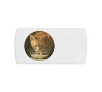 Azeeda 'Vintage Tabby Cat Drinking Milk' Pill Box with Tablet Splitter (PI00042174)