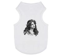 Azeeda 'Vintage Woman with Long Hair Portrait' Pet Dog/Cat T-Shirt, M (PT00167478)