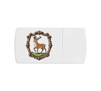 Azeeda 'Vintage Woodland Crest with a Stag' Pill Box with Tablet Splitter (PI00041272)