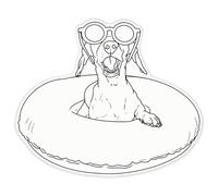 Azeeda 'Wagging Tails & Sunshine Vibes' Clear Premium Vinyl Decal Stickers - Waterproof, Durable & Easy to Apply - for Car Bumpers, Windows, Bins & More - XXL (720mm) (DC00162332)
