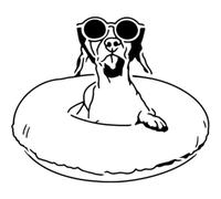 Azeeda 'Wagging Tails & Sunshine Vibes' Reusable Stencil - Durable Decorative Template for Painting and Spraying on Walls, Tiles, Wood, Fabric & Craft Projects - M (A5) (WS00061324)
