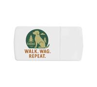 Azeeda 'Walk Wag Repeat Dog' Pill Box with Tablet Splitter (PI00036556)
