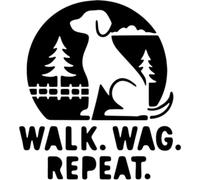 Azeeda 'Walk Wag Repeat Dog' Reusable Stencil - Durable Decorative Template for Painting and Spraying on Walls, Tiles, Wood, Fabric & Craft Projects - M (A5) (WS00061956)