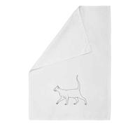 Azeeda 'Walking Siamese Cat' White Cotton Tea Towel/Dish Cloth (TW00028753)