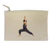 Azeeda 'Warrior I Yoga Pose' Canvas Clutch Bag/Accessory Case (CL00051586)