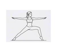 Azeeda 'Warrior II Yoga Pose' Temporary Tattoo - A6 (TO00099619)