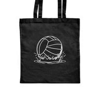 Azeeda 'Water Polo Ball' Classic Black Tote Shopper Bag (ZB00033343)